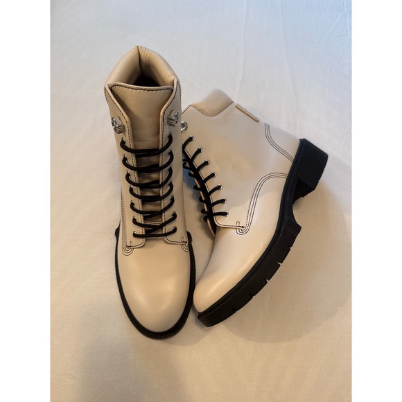 Coach Shoes - Coach Lorimer Leather Combat Boots Off White Chalk G5293  Women's 10B